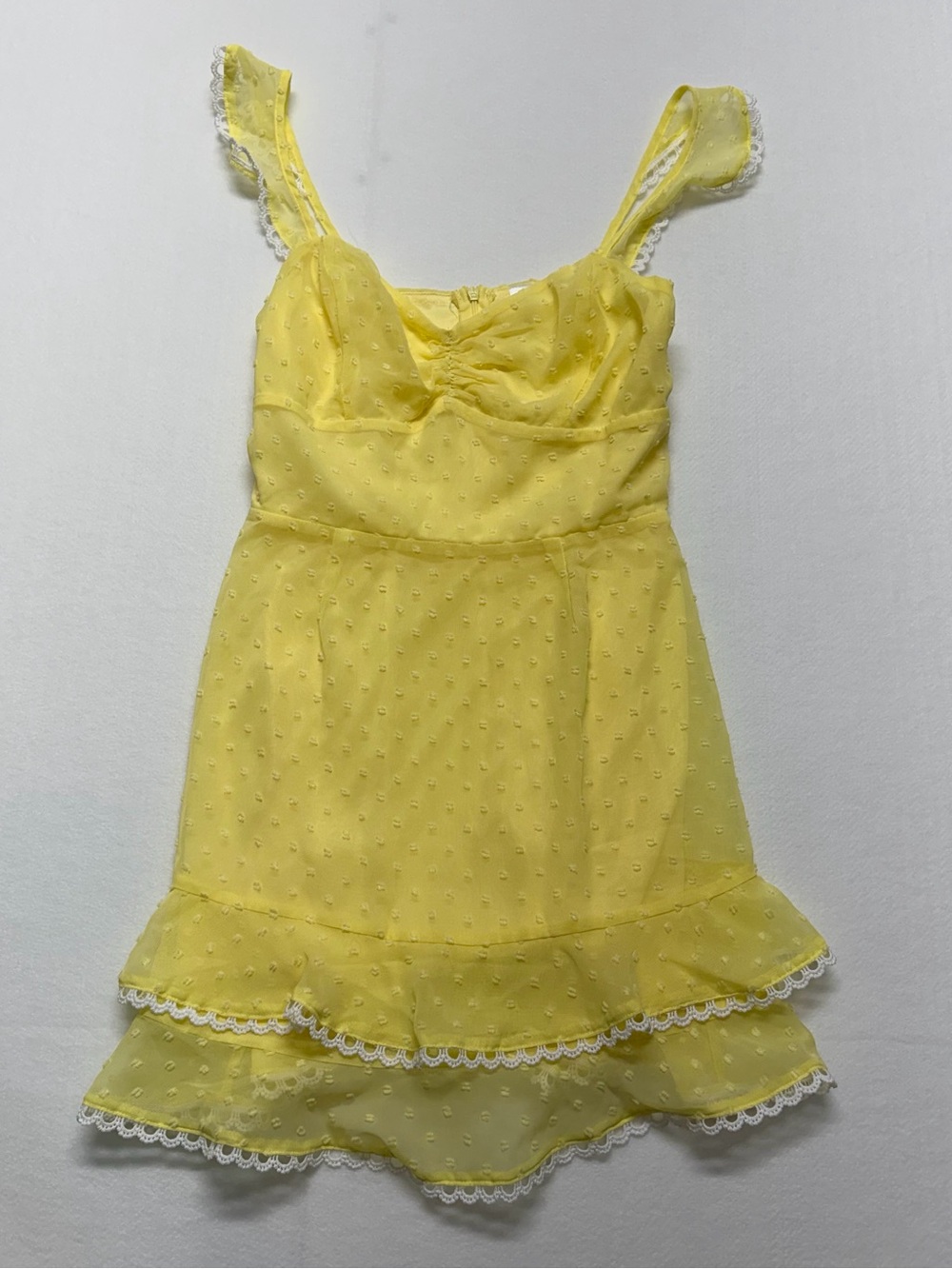 Lucy in the sky Yellow Ruffled Sundress for Girls - Lightweight Summer Dress M
